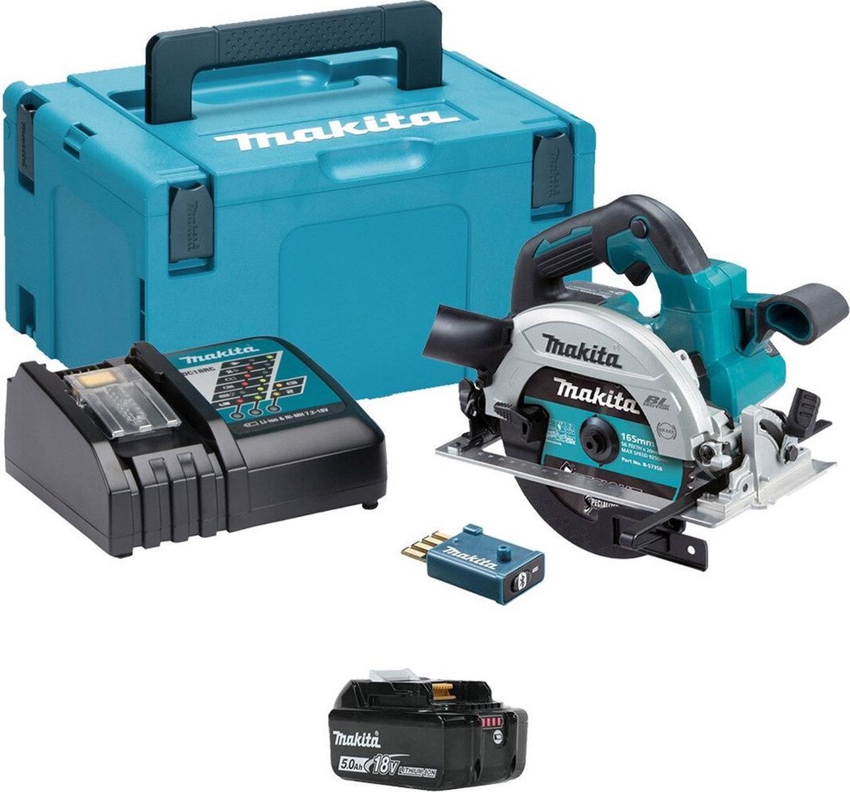 Makita DSS610RMJ 18V Li-Ion Accu cirkelzaag set (2x 4.0Ah accu) in Mbox