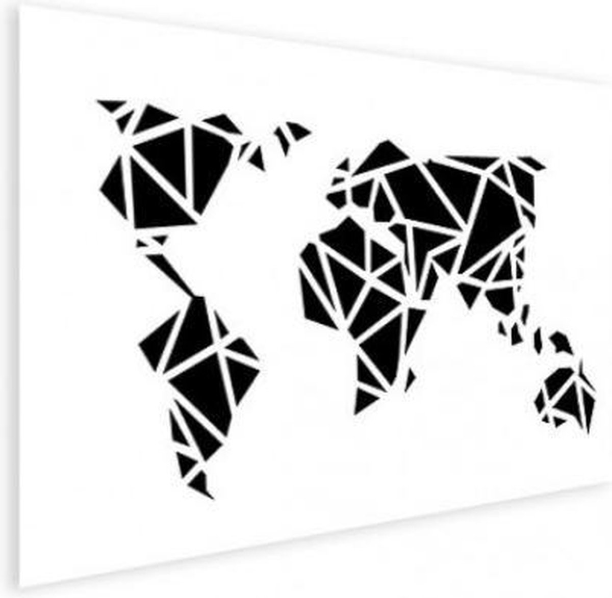 Wereldkaart Artistieke Driehoeken - Poster op fotopapier