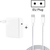 96 W USB-C / Type-C voedingsadapter draagbare oplader met 1,8 m USB-C / Type-C naar USB-C / Type-C oplaadkabel, EU-stekker