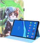 Voor Lenovo M10 Plus TB-X606F Dier Patroon Horizontale Flip Leather Case met Houder & Kaartsleuven & Fotolijst (Bib Kitten)