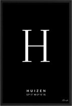 Poster Letter H Huizen A2 - 42 x 59,4 cm (Exclusief Lijst)