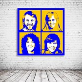 Pop Art ABBA Canvas - 80 x 80 cm - Canvasprint - Op dennenhouten kader - Geprint Schilderij - Popart Wanddecoratie