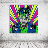 Pop Art Juice WRLD Acrylglas - 80 x 80 cm op Acrylaat glas + Inox Spacers / RVS afstandhouders - Popart Wanddecoratie