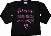 Shirt meisje-mama's kleine meisje voor altijd-zwart-lichtroze-Maat 104