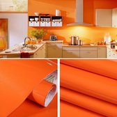 Parelmoer Creatieve PVC Baksteen Decoratie Meubels Behang Stickers Slaapkamer Woonkamer Muur Waterdicht Behang Rol, Afmeting: 60x500cm (Oranje)