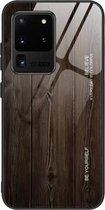 Voor Samsung Galaxy S20 Ultra Wood Grain Glass beschermhoes (M01)