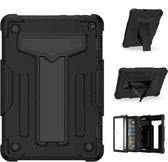 Voor Amazon Kindle Fire HD 8 2020 / Fire 8 Plus T-vormige beugel Contrastkleur Schokbestendig PC + siliconen tablet beschermhoes (zwart + zwart)