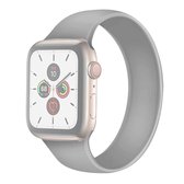 Voor Apple Watch Series 5 & 4 40 mm / 3 & 2 & 1 38 mm effen kleur elastische siliconen vervangende polsband horlogeband, maat: M 143 mm (grijs)
