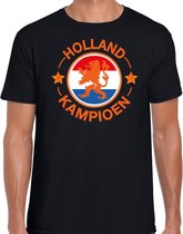 Zwart t-shirt Holland / Nederland supporter Holland kampioen met leeuw EK/ WK voor heren M