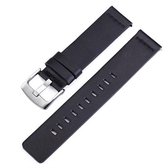 Smart Watch zilveren gesp lederen polsband voor Apple Watch / Galaxy Gear S3 / Moto 360 2e, specificatie: 20 mm (zwart)