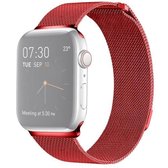 Milanese Loop magnetische roestvrijstalen horlogeband voor Apple Watch Series 5 & 4 40 mm / 3 & 2 & 1 38 mm (rood)