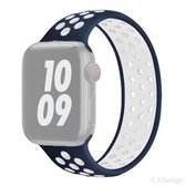 Elastische siliconen horlogeband voor Apple Watch Series 6 & SE & 5 & 4 44 mm / 3 & 2 & 1 42 mm, lengte: 170 mm (blauw wit)