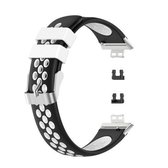 Voor Huawei Watch Fit 18mm Sluiting Stijl Siliconen Tweekleurige Vervangende Band Horlogeband (Zwart + Wit)