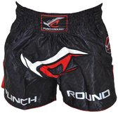 Punch Round NoFear Muay Thai Kickboks Broek Zwart Rood XS = Jeans Maat 28 | 8 t/m 10 Jaar