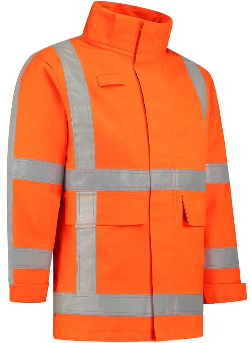 Dapro Safety Blaze Multinorm Regenjas - Maat L - Hi-Vis Oranje - Vlamvertragend , antistatisch , Lasnorm , vlamboog en chemicaliën resistent - Doorwerkjas