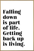 JUNIQE - Poster met kunststof lijst Get Back Up -13x18 /Wit & Zwart