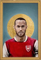 JUNIQE - Poster met houten lijst Football Icon - Thierry Henry -20x30