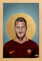 JUNIQE - Poster in houten lijst Football Icon - Francesco Totti -40x60