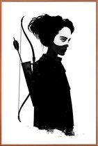JUNIQE - Poster met kunststof lijst Four of Hearts -20x30 /Wit & Zwart