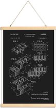 JUNIQE - Posterhanger Legoblokje - Patentopdruk - Blauwdruk -40x60