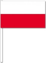 Pakket van 30x stuks zwaaivlaggetjes Polen 12 x 24 cm - Landen decoratie versieringen