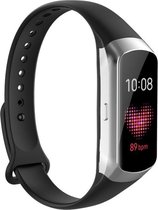 Siliconen Smartwatch bandje - Geschikt voor Samsung Galaxy Fit siliconen bandje - zwart - Strap-it Horlogeband / Polsband / Armband