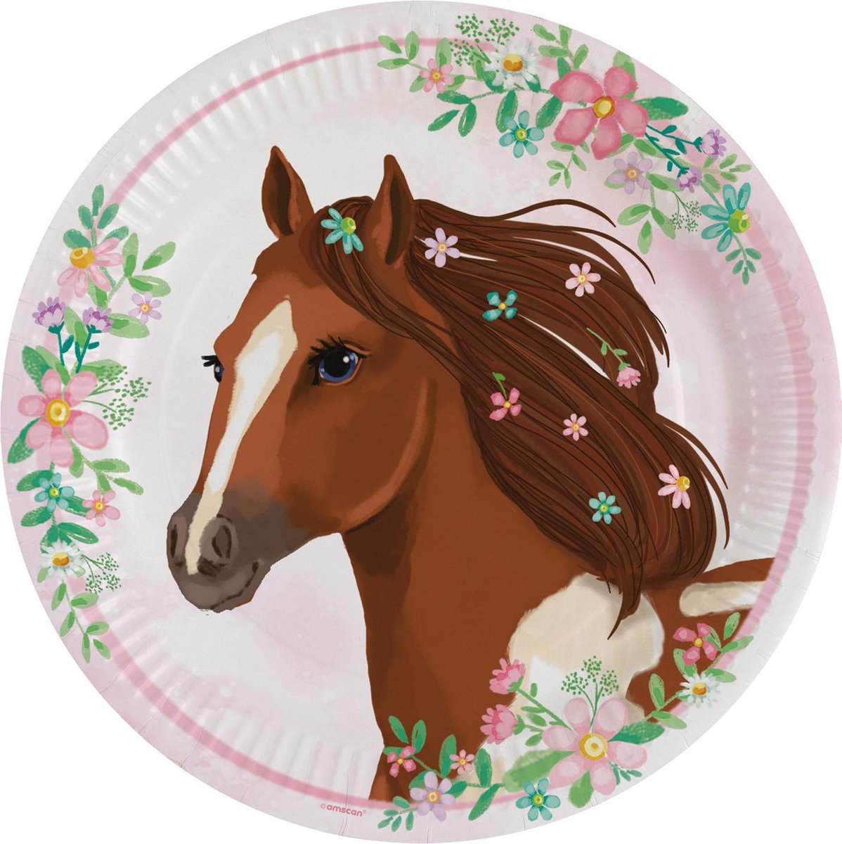 Amscan Feestborden Horses Meisjes 22,8 Cm Papier 8 Stuks