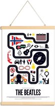 JUNIQE - Posterhanger The Beatles -40x60 /Blauw & Rood
