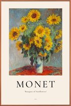 JUNIQE - Poster met kunststof lijst Monet - Bouquet of Sunflowers