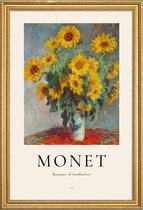 JUNIQE - Poster in houten lijst Monet - Bouquet of Sunflowers -60x90