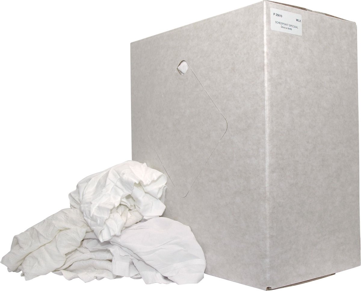 Goedkoopste Poetsdoeken P25610 witte lappen scheepskwaliteit 80 katoen 10kg (P25610