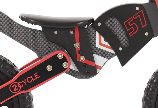 2Cycle Motor Loopfiets - Hout - Rood