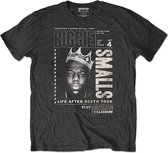 Biggie Smalls Heren Tshirt -XL- Life After Death Tour Eco Zwart