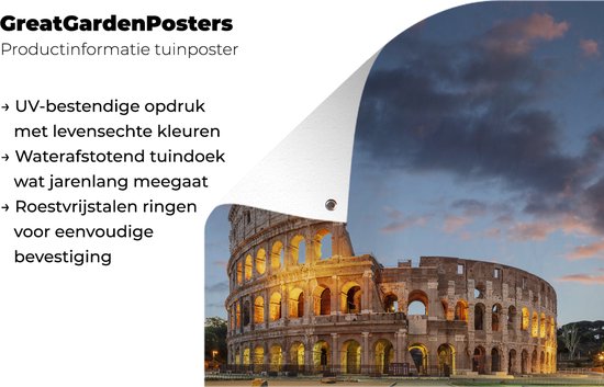 Tableau de jardin Italie - Rome - Théâtre - 60x80 cm - Affiche de jardin - Toile de jardin - Affiche d'extérieur