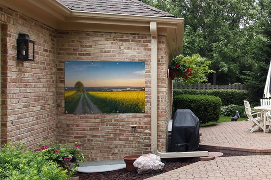 Champ de colza dans le Jutland Danemark affiche de jardin en vrac 120x80 cm - Toile de jardin / Toile d'extérieur / Peintures pour l'extérieur (décoration de jardin)