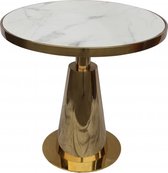 OHNO Furniture Arhus Bijzettafel - Salontafel, Tafel, Marmer, RVS, Goud, Wit