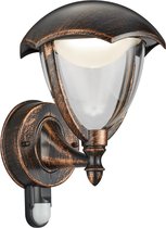 LED Tuinverlichting - Tuinlamp - Trinon Grichto - Wand - Bewegingssensor - 6W - Antiek Roestkleur - Aluminium