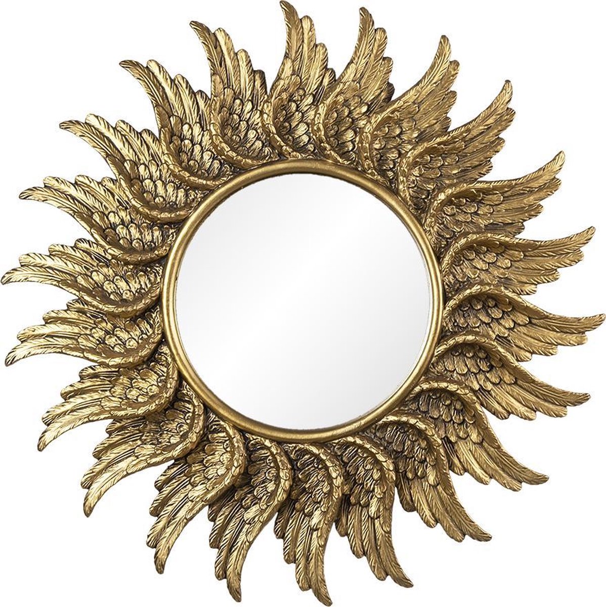 Spiegel Ø 47 cm Goudkleurig Kunststof Vleugels
