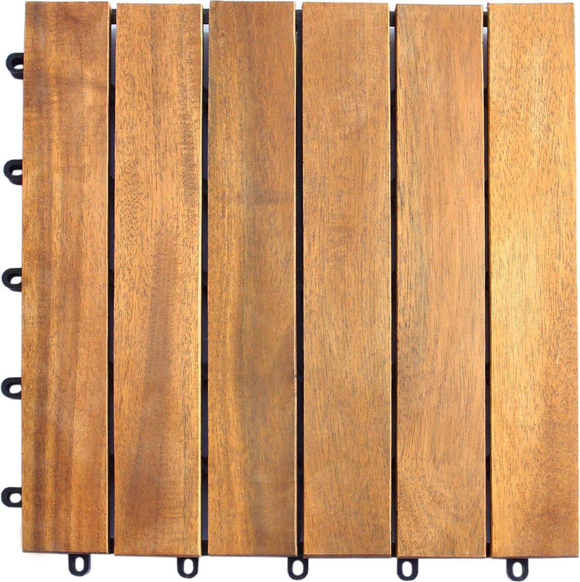 Terrastegel - 39 tegels - Acaciahout - totale dekking: 3,53 m² - 30x30x2.5 cm per tegel – kunststof basis - tuintegels vlondertegels