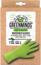 Greenminds® | 6 paar Huishoudhandschoenen | Maat L | Groen | FSC rubber | Eco