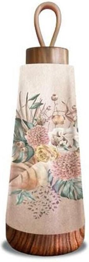 BioLoco RVS Drinkfles Mini Thermo - Lichtroze met Bloemen - 350ml | bol