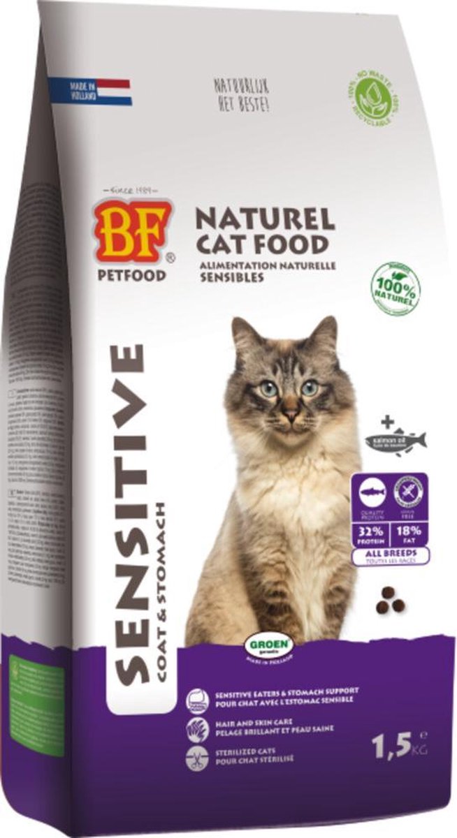Biofood BF Petfood Kattenvoer Sensitive Graanvrij - 4 x 1,5 kg - Voordeelverpakking