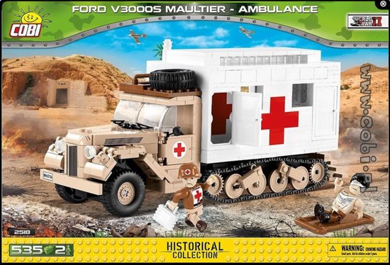 COBI 2518 FORD V3000S MAULTIER 'AMBULANCE' DAK - grootste