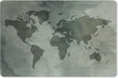 Muismat WereldkaartenKerst illustraties - Donkere wereldkaart overdekt met grijze wereldverf muismat rubber - 60x40 cm - Muismat met foto
