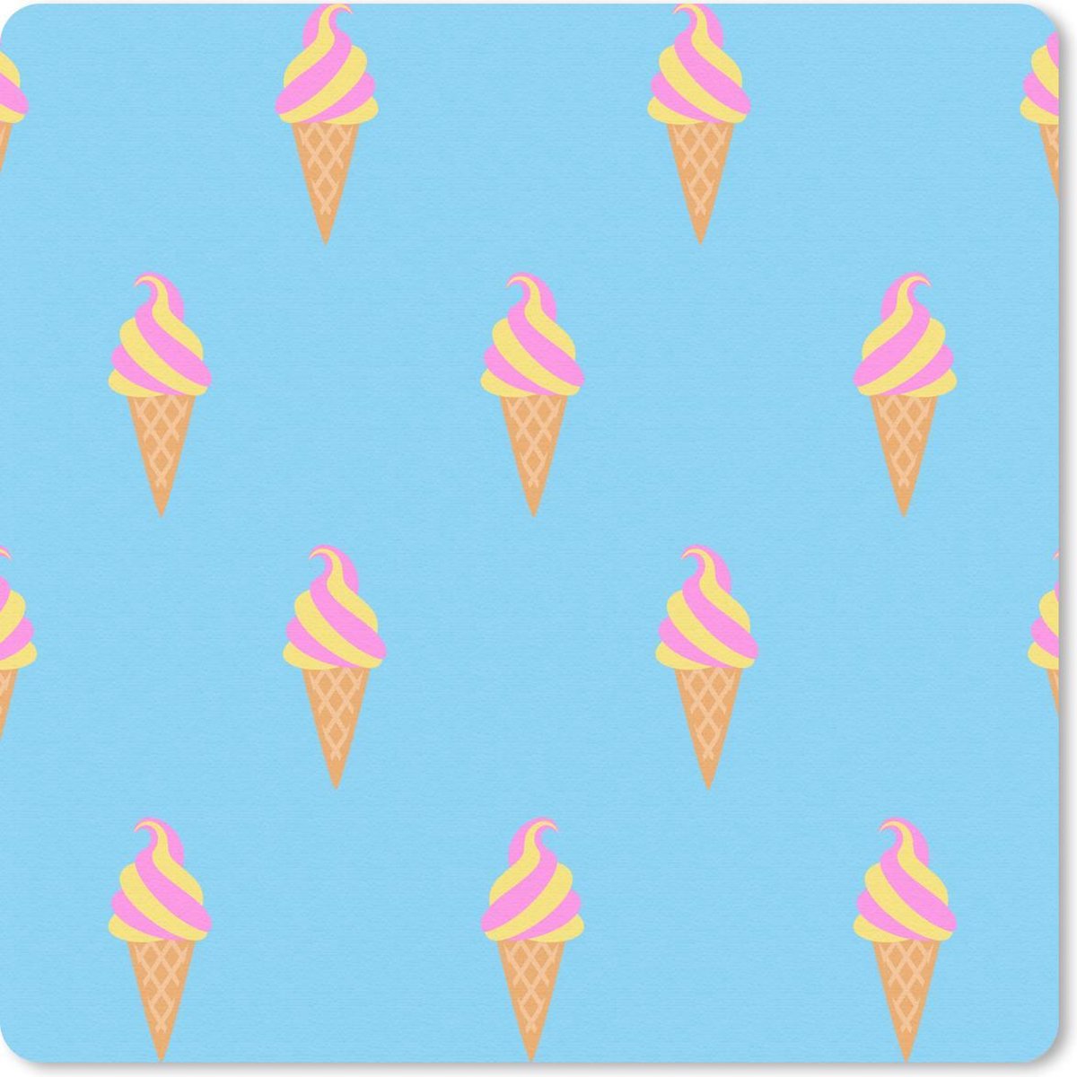 Muismat 20x20 cm - Mousepad IJs - Patronen - Roze - Blauw - Muismatten