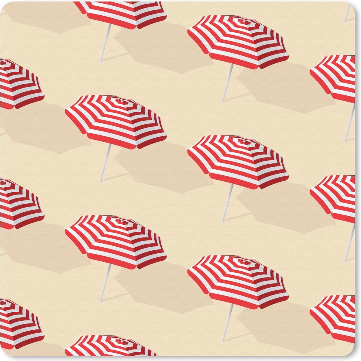 Muismat 30x30 cm - Mousepad Zomer - Parasol - Pastel - Muismatten
