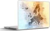 Laptop sticker - 12.3 inch - Kaart - Europa - Krant - 30x22cm - Laptopstickers - Laptop skin - Cover