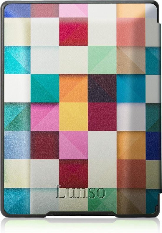 Lunso - Geschikt voor Kobo Aura H20 Edition 1 hoes (6.8 inch) - sleep cover - Blokken - (niet voor de Kobo Aura edition 1) van Lunso — afbeelding 4