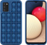 iMoshion Pop It Fidget Toy - Pop It hoesje voor de Samsung Galaxy A02s - Donkerblauw