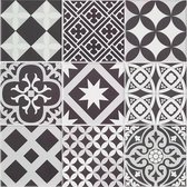 Crearreda Tegelstickers Decor Tiles B&w Azulejos 30 Cm Pvc Wit